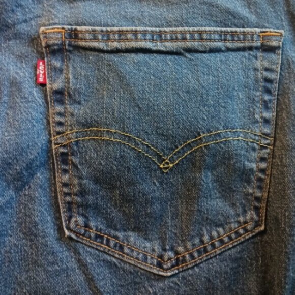 Levi's 505 Jean Denim Cut Off Shorts Mens Size 40 Blue 5 Pocket Medium Wash NEW - Picture 6 of 9